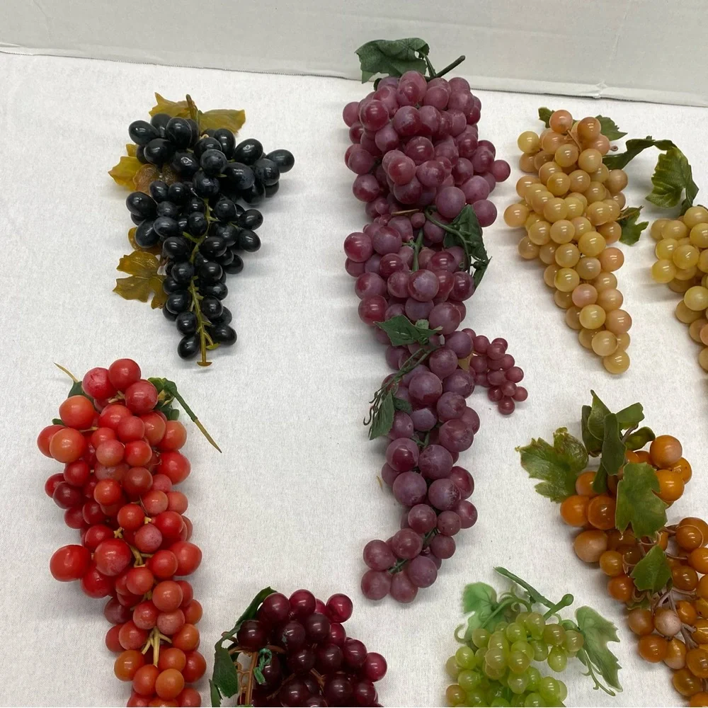 MCM Grapes 9 Clusters of Faux Rubber Multi Color Multi Sizes Weighs 3.5 Pounds